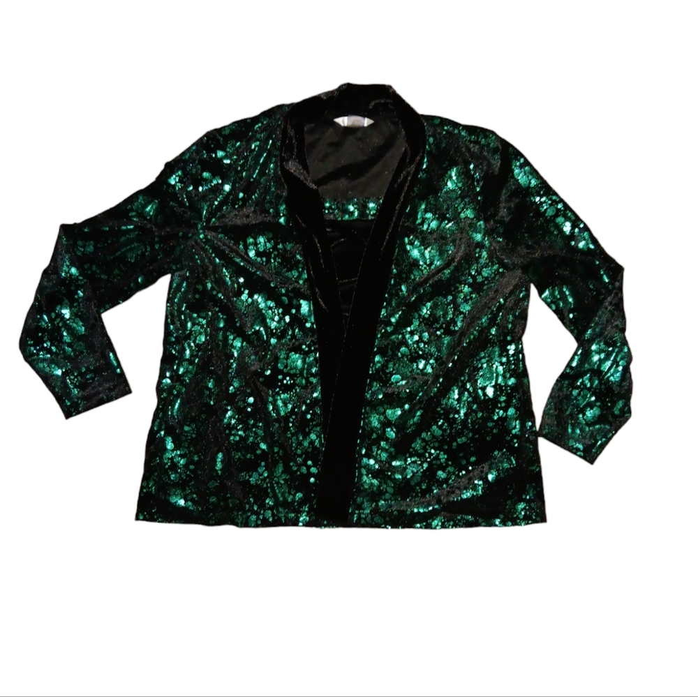 Metallic velvet top